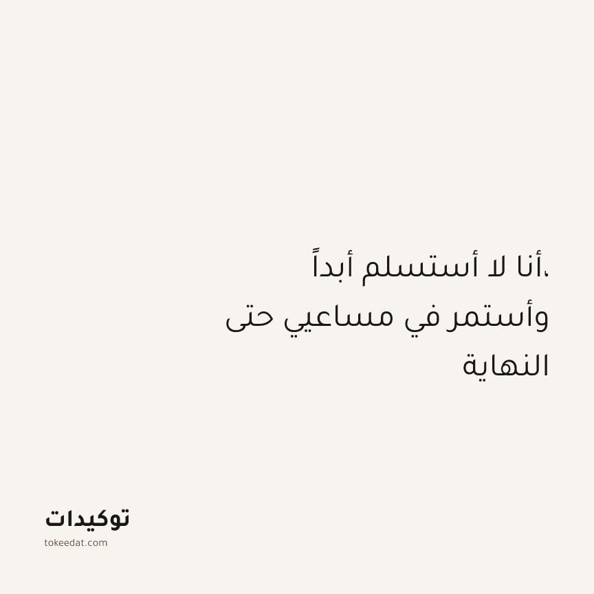 توكيد التركيز والإنتاجية: أنا لا أستسلم أبداً، وأستمر في مساعيي حتى النهاية